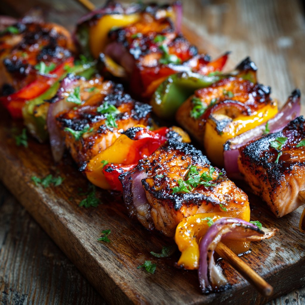 Sweet and Smoky Salmon Skewers